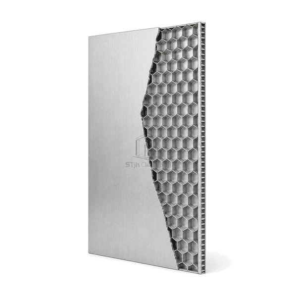 Side section showing the thin aluminum honeycomb liner core