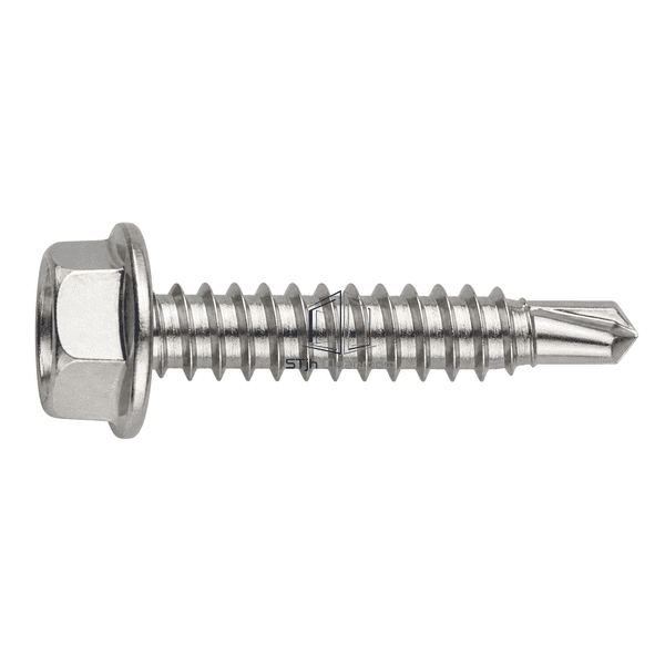 Horizontal stainless self-tapping screw with complete head and cutting tip