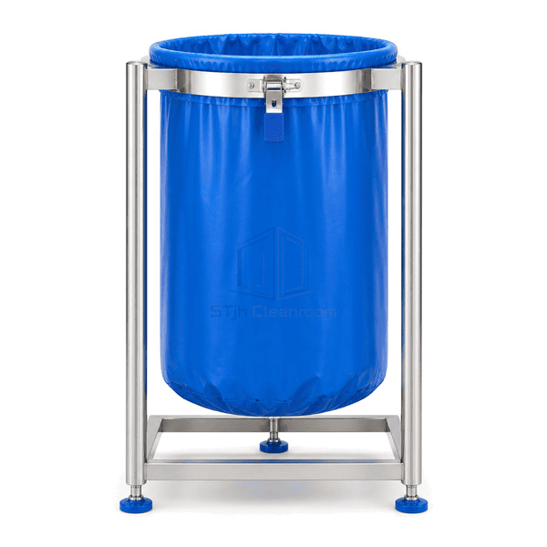 Front view of stainless sack holder clamping ring and open frame