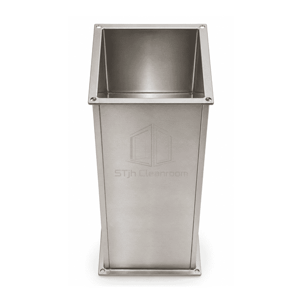 Upright front view of a stainless steel welded duct section
