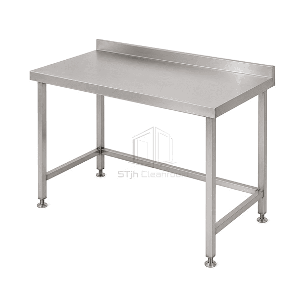 Side view showing reinforced stainless worktop and welded tube frame