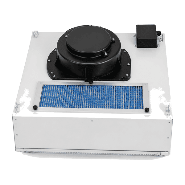 Overhead view of the complete standard fan filter unit intake and electrical box