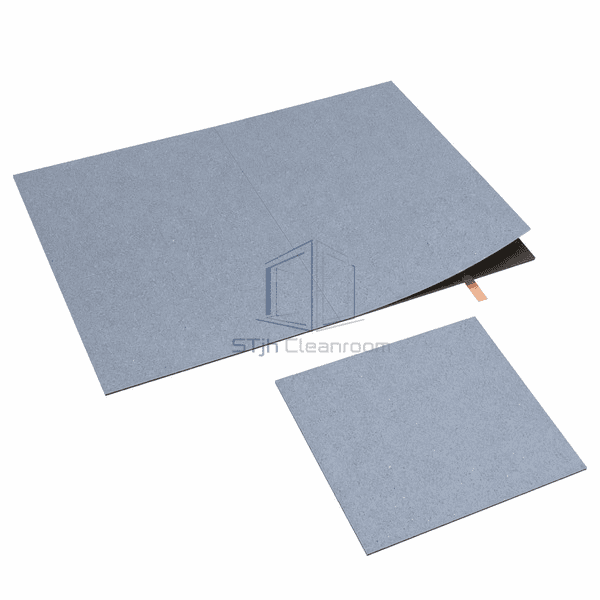 Static-dissipative flooring side view showing uniform vinyl thickness and backing