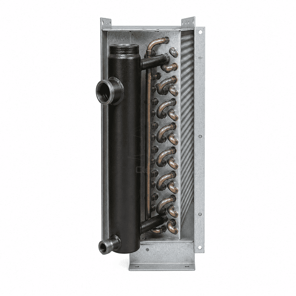 Side view showing steam header and tube returns