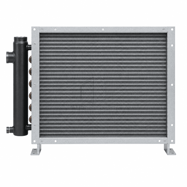 Front elevation of the same steam heating coil