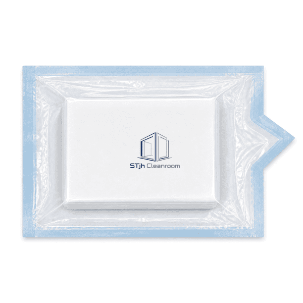 Overhead horizontal view of the complete sterile wipe pack