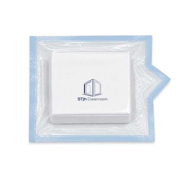 Front view of the sealed sterile wipe stack and peel package