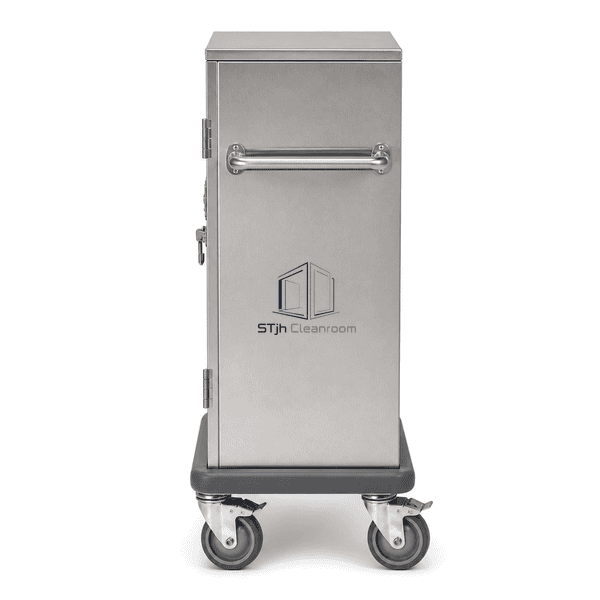 Sterile material transport cart side profile with push handle