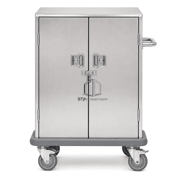 Closed sterile transport cart straight-on double-door view