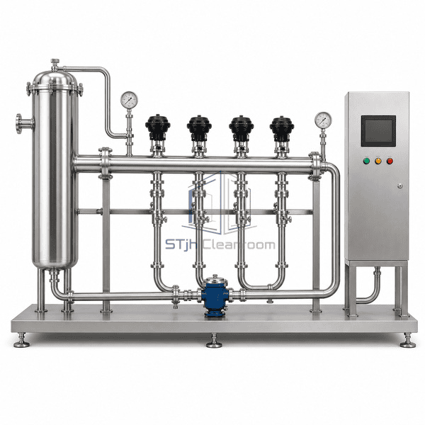 Sterilize-in-place system complete horizontal distribution header profile