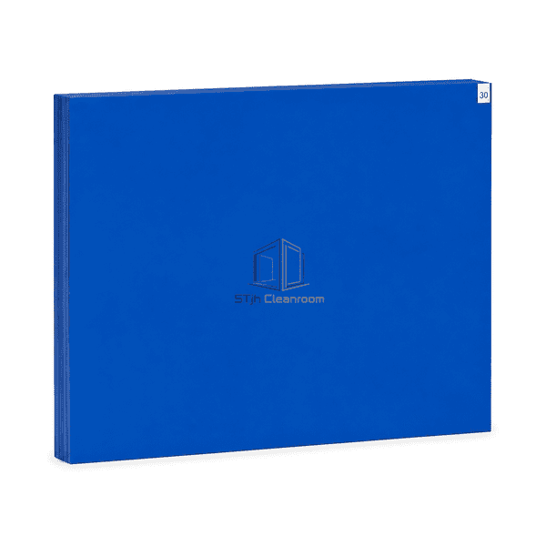Cleanroom sticky mat standing upright to show full rectangular proportions