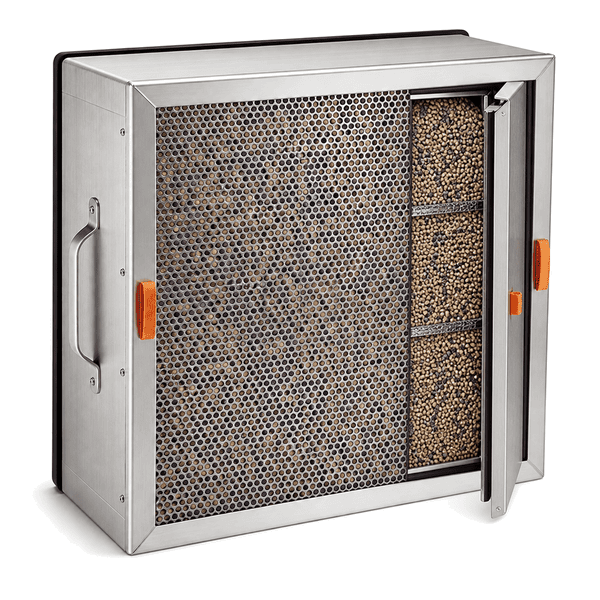Side cutaway showing sulfur-selective hybrid media bed
