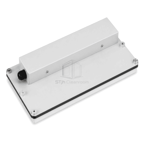 Rear oblique view of mounting points and sealed cable plate