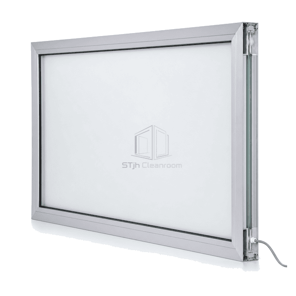 Close view of the hidden PDLC busbar cable exit and sealed glass edge