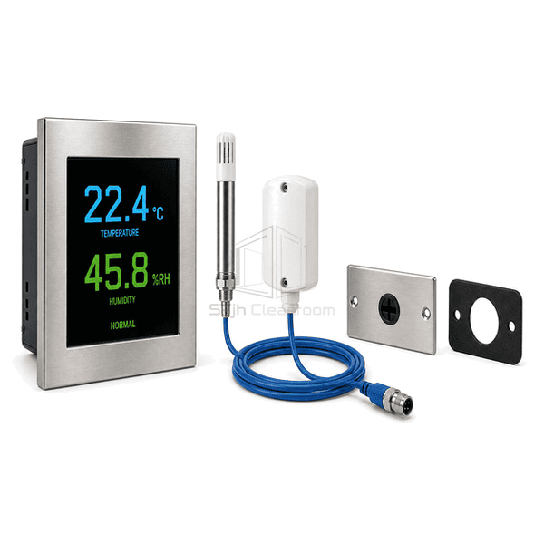 Horizontal arrangement of dual environmental display and remote T-RH probe