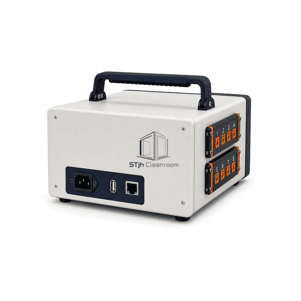 Temperature mapping system rear three-quarter view showing handle and data connections