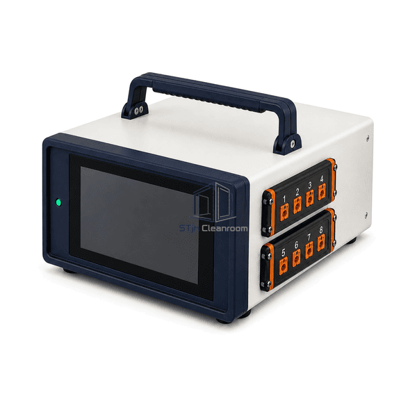 Temperature mapping system elevated full view highlighting eight thermocouple input ports