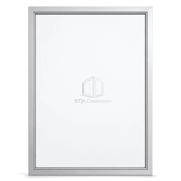 Front elevation of clear tempered cleanroom glazing