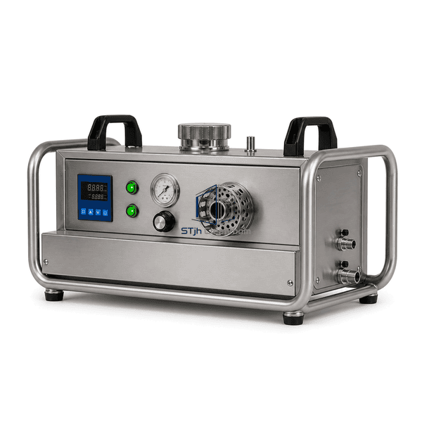 Thermal aerosol generator in complete horizontal transport orientation