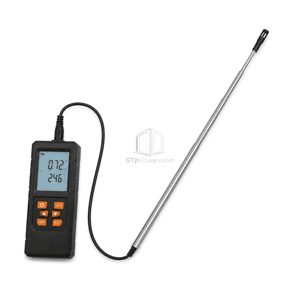 Thermal anemometer in complete horizontal transport orientation