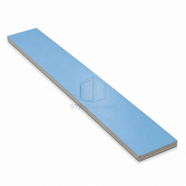 Long strip of light-blue thin-film epoxy coating on a concrete carrier
