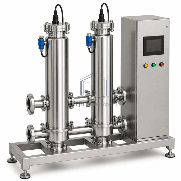 TOC reduction UV unit sanitary manifold and sensor joint detail