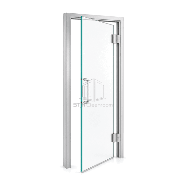 Side view of the 10 mm frameless toughened glass leaf