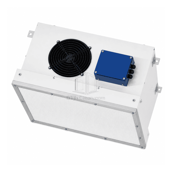 Horizontal top view of the ULPA FFU housing inlet guard and EC controller