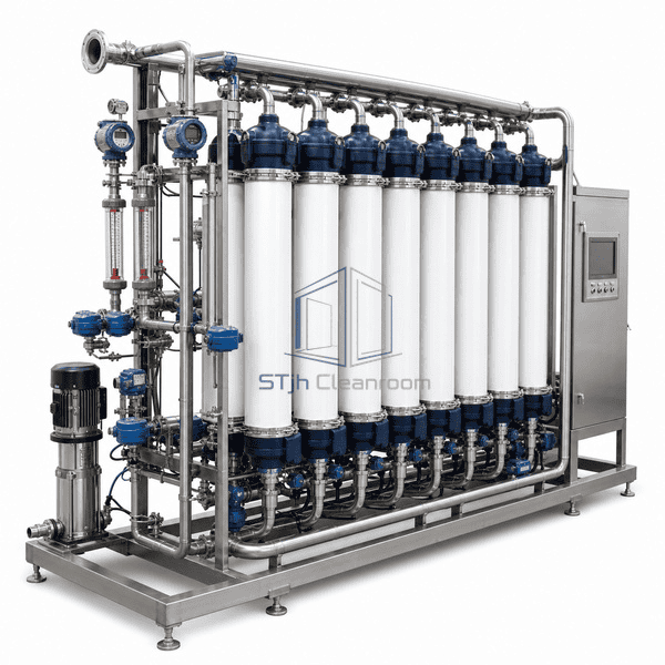 Ultrafiltration system module ports and pressure instrumentation