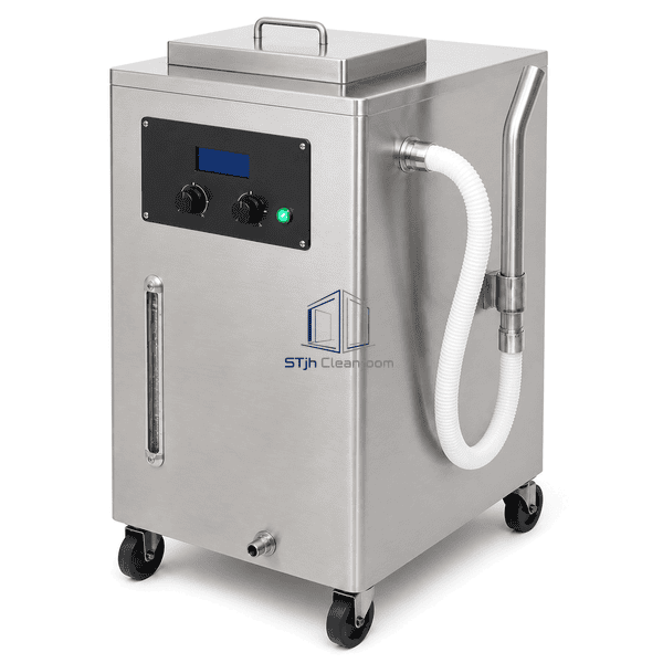 Ultrasonic DI water fogger drain and sanitary outlet connection detail
