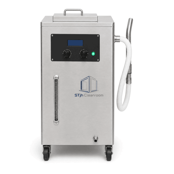 Ultrasonic DI water fogger front view showing controls and reservoir level