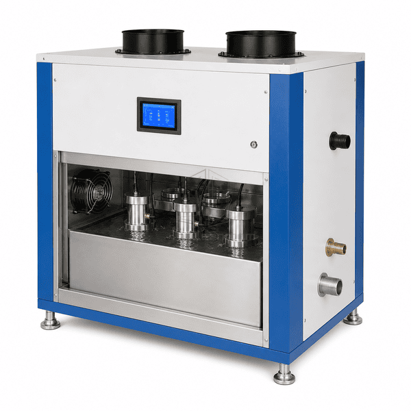 High opposite view of the complete ultrasonic unit
