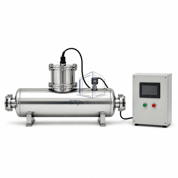 UV water sterilizer complete horizontal reactor and control cabinet