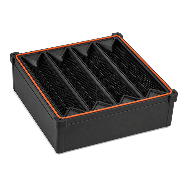 Horizontal full view of compact V-bank molecular air filter