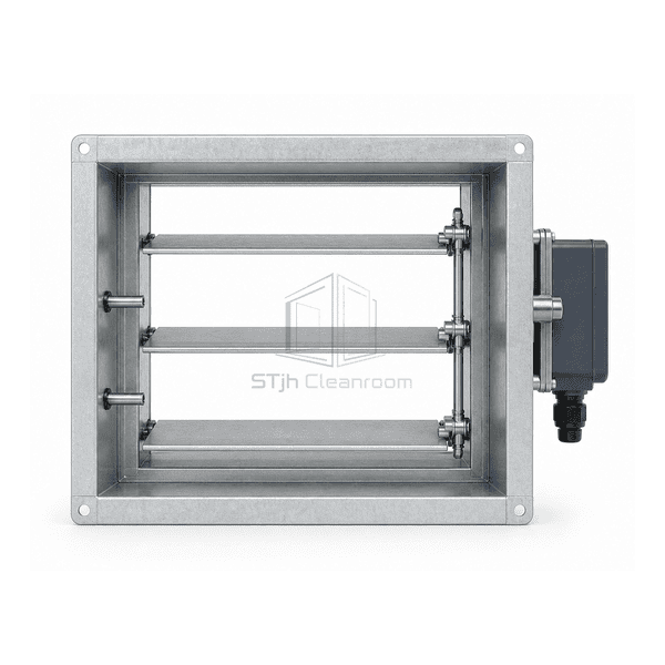 Front view of VAV opposed blades and averaging airflow sensor