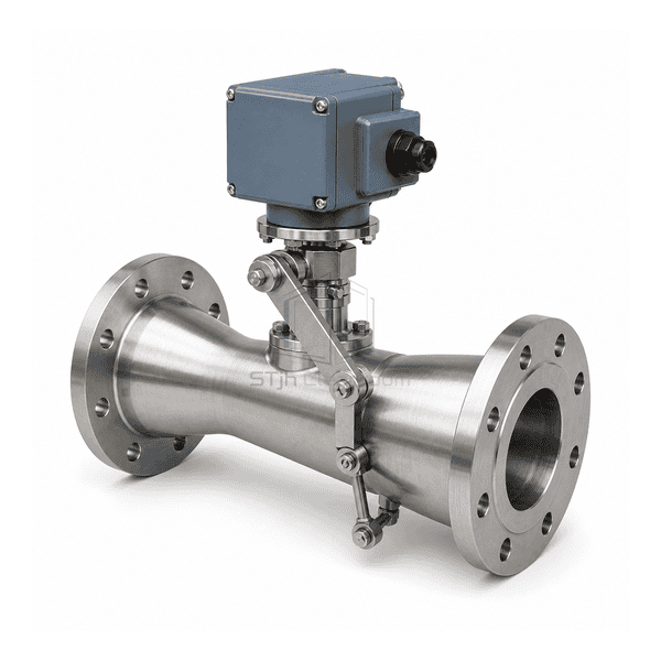 Complete horizontal Venturi airflow valve with round duct connections