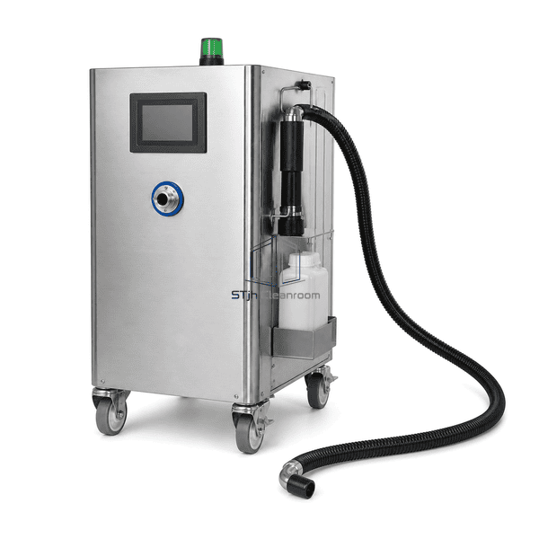 Complete VHP generator and hose arranged horizontally