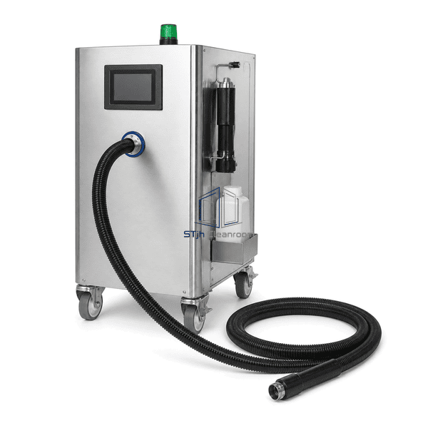 Vapor hose connection detail with complete generator visible