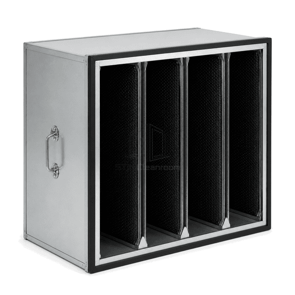 Horizontal complete VOC filter with rigid steel frame