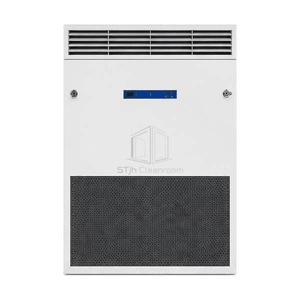 Front view of wall HEPA purifier upper discharge lower intake and service panel