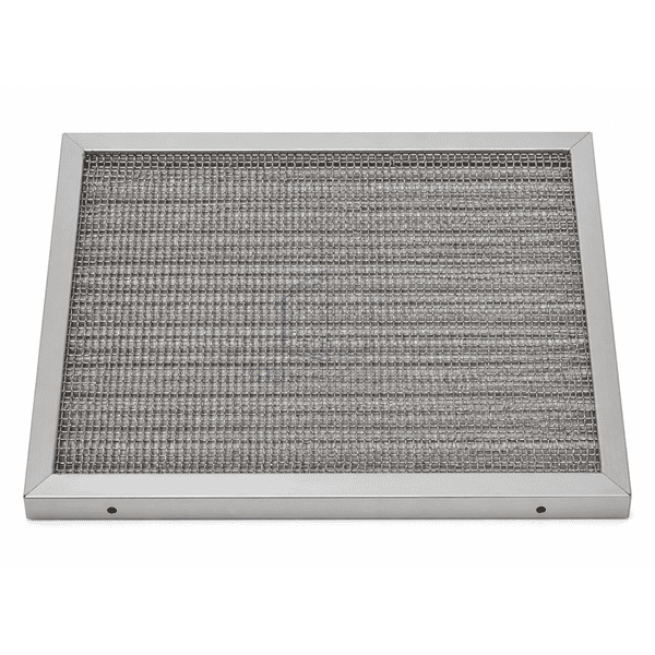 Complete horizontal aluminum mesh filter with rigid retaining grids
