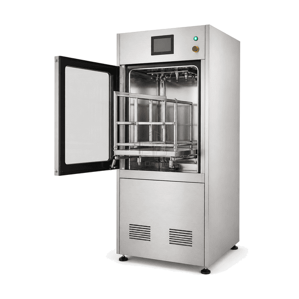 Washer-disinfector open chamber and rack