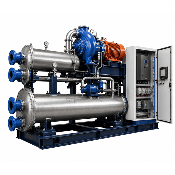 Cutaway showing compressor evaporator condenser and refrigerant circuit