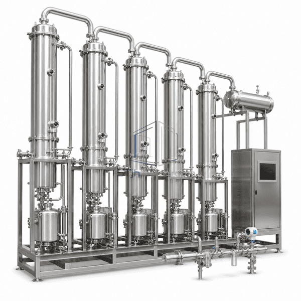 Water for Injection system distillate monitoring and sanitary outlet