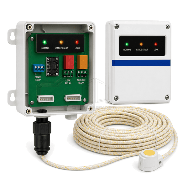 Side view of supervised leak controller and quick-connect sensing circuit