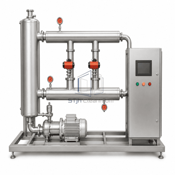 WFI distribution loop wide view of insulated supply and return headers