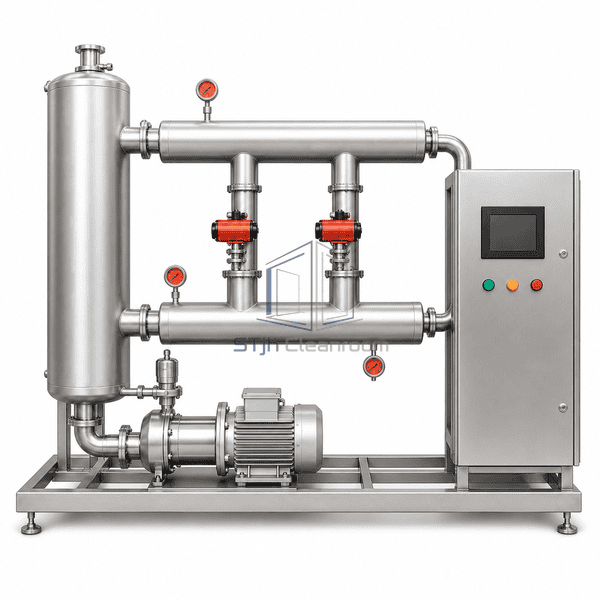 WFI distribution loop front view with insulated headers